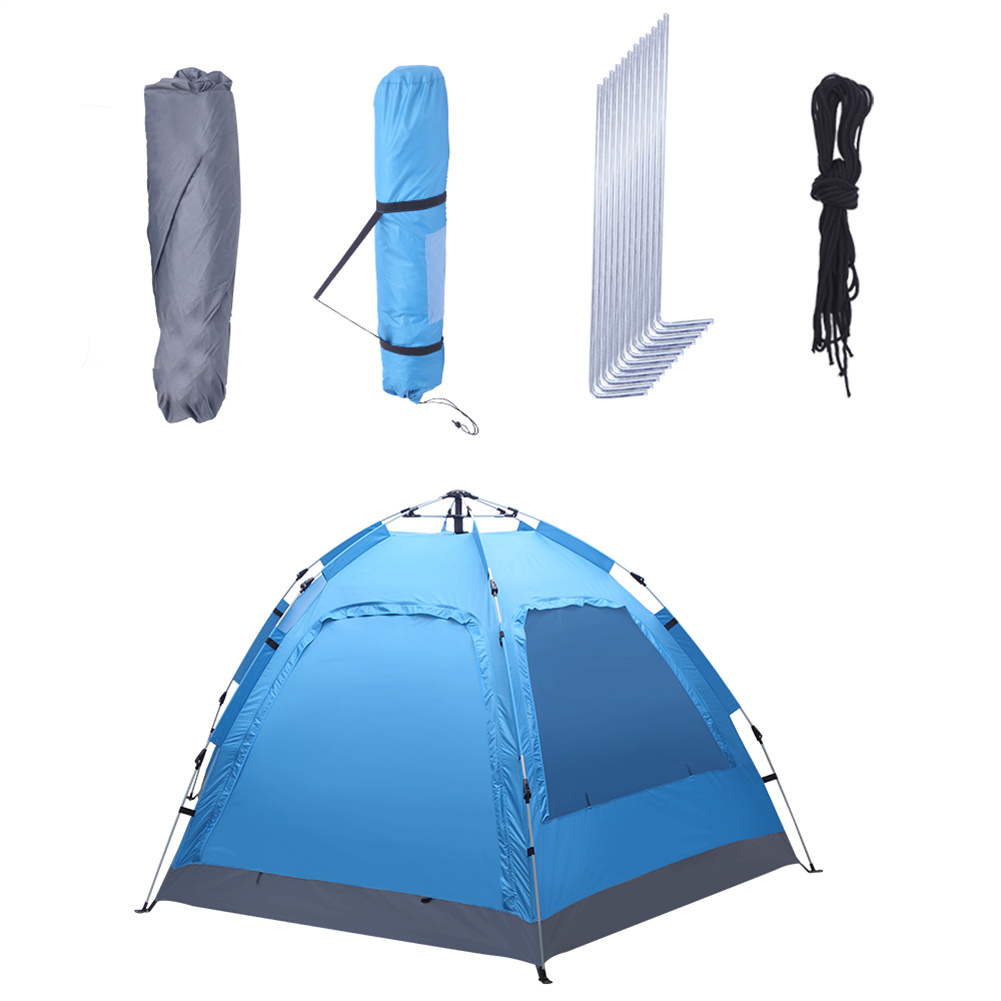 Cheap Goat Tents Camping Tent Waterproof Six sided Single layer Double door Double window Hydraulic Tent For Outdoor Hiking Travel   